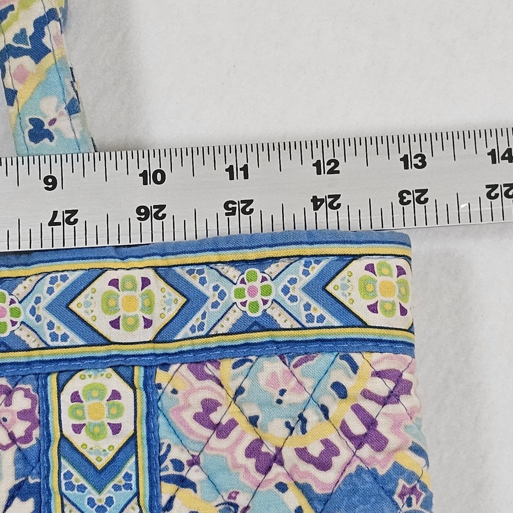 Vera Bradley Mediterranean Blue Quilted Cotton Tote Bag Paisley Toggle Closure - Picture 3 of 9